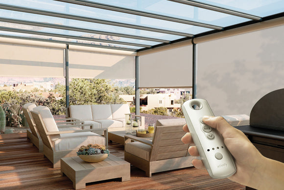 Graber Exterior Motorized Solar Shades - Motorized Awnings